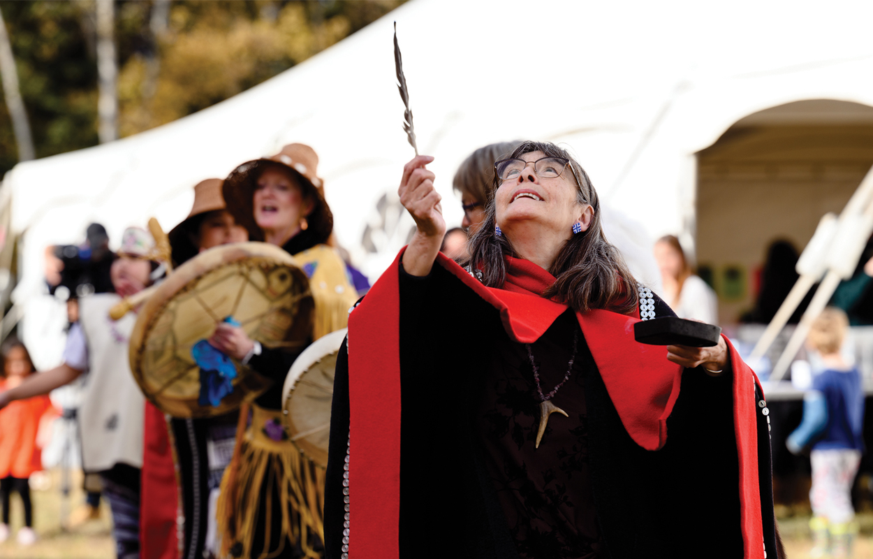 Person participates in ceremony 