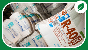 Bags of insulation stacked