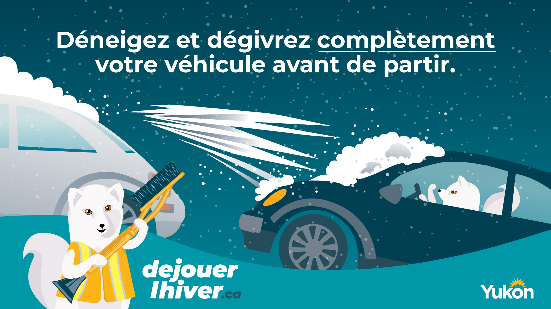 La neige laissée sur votre véhicule peut atterrir sur le pare-brise des véhicules qui vous suivent.