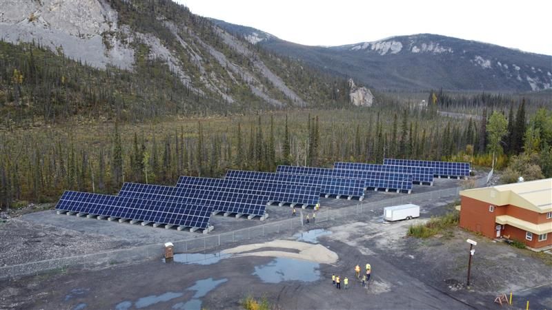Ogilvie solar array under the summer sun.