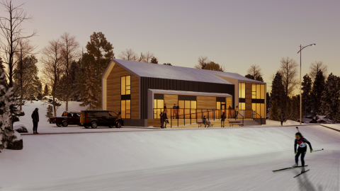Rendu du nouveau bâtiment de Biathlon Yukon