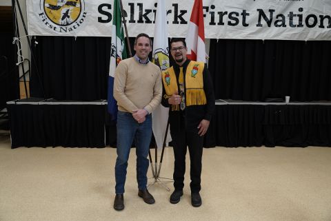 Premier Currie Dixon and Chief of the Selkirk First Nation Jeremy Harper